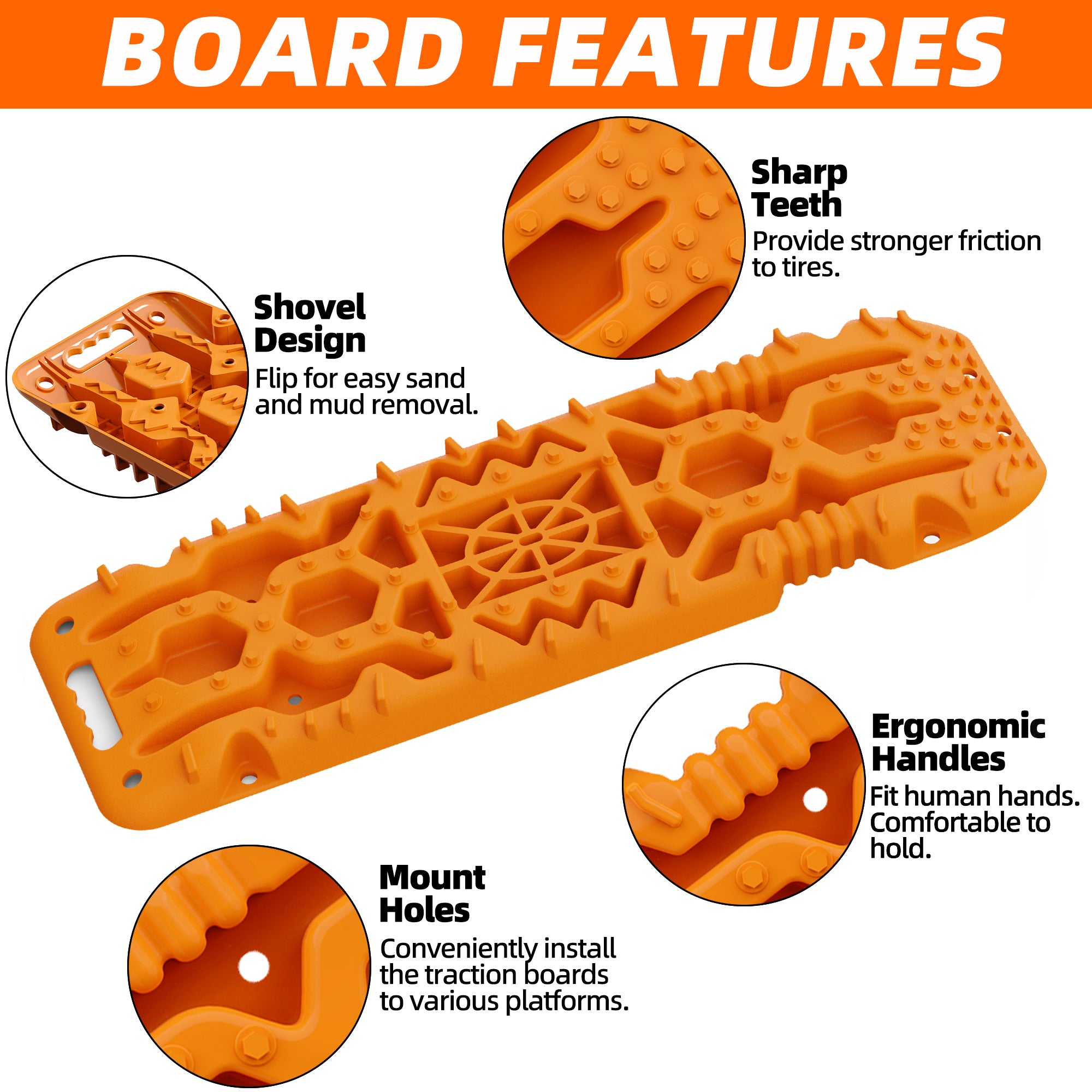 2Pcs Recovery Board with build-in Jack Base & Mounting Kit (Orange)