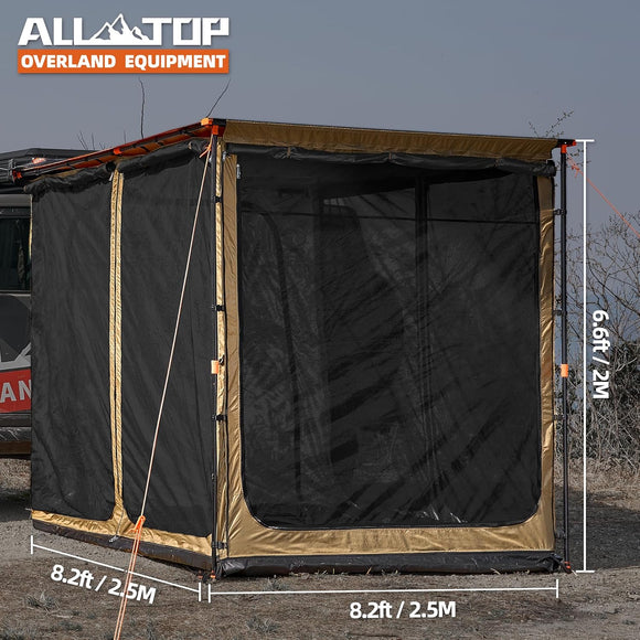 Awning Room with Floor  8.2' x 8.2' - Black Coating