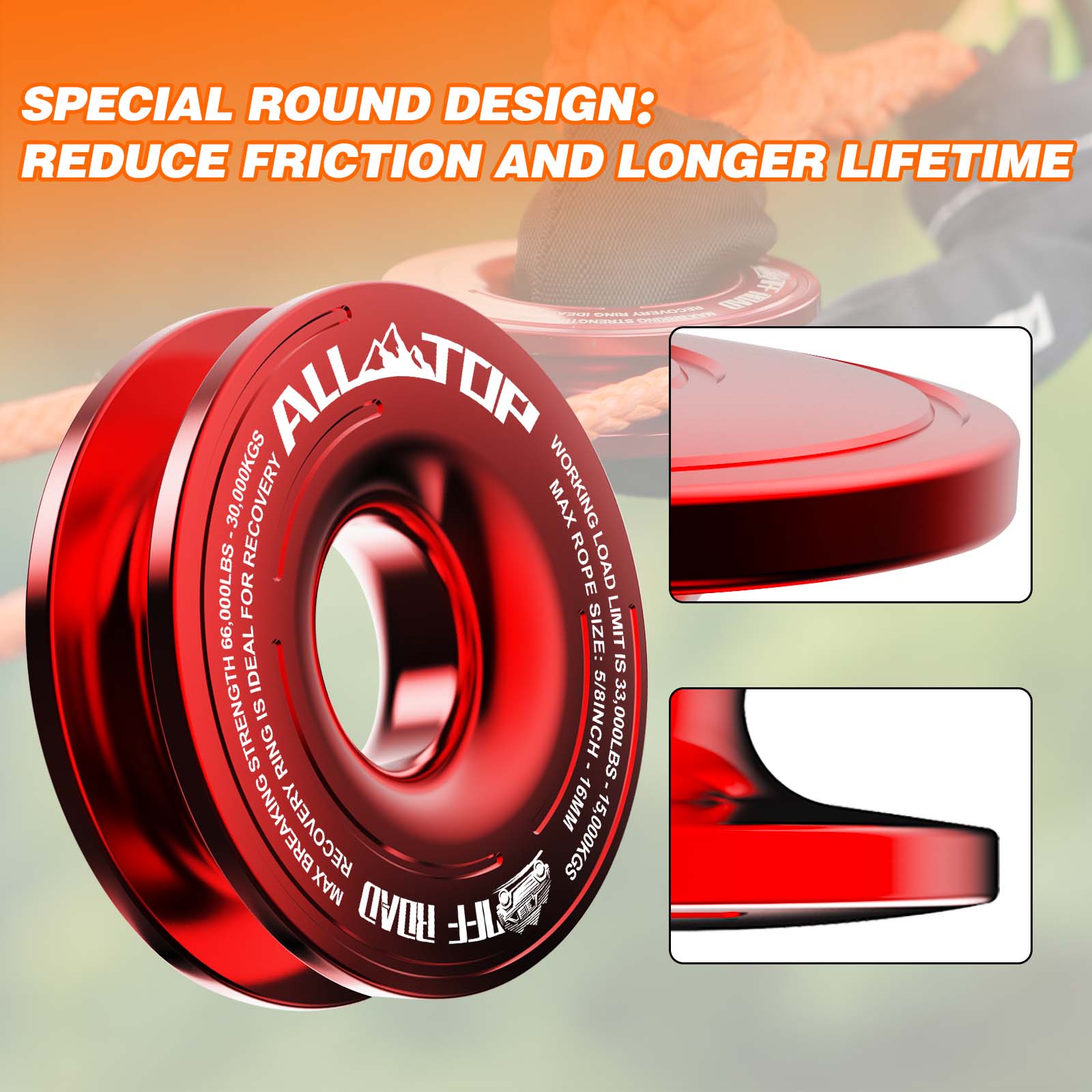 Recovery Ring - 66,000 Lbs - Red