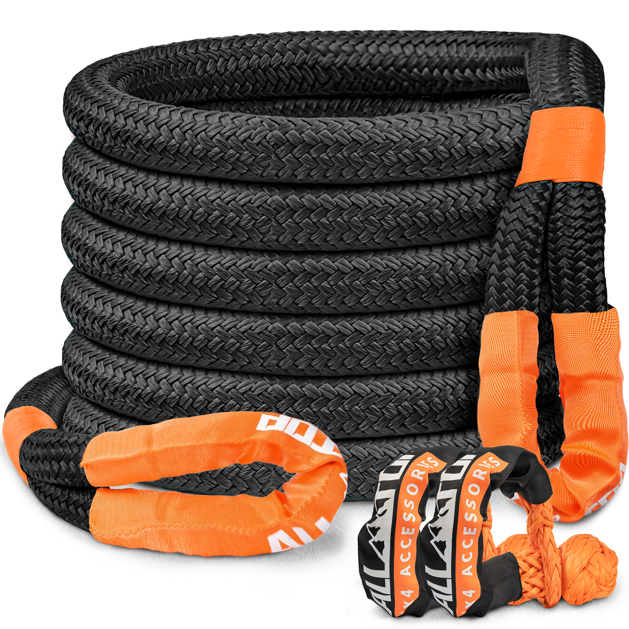 Kinetic Recovery Rope Kit w/ 2 Soft Shackles - 1.5in x 30ft - 83000Lbs ...