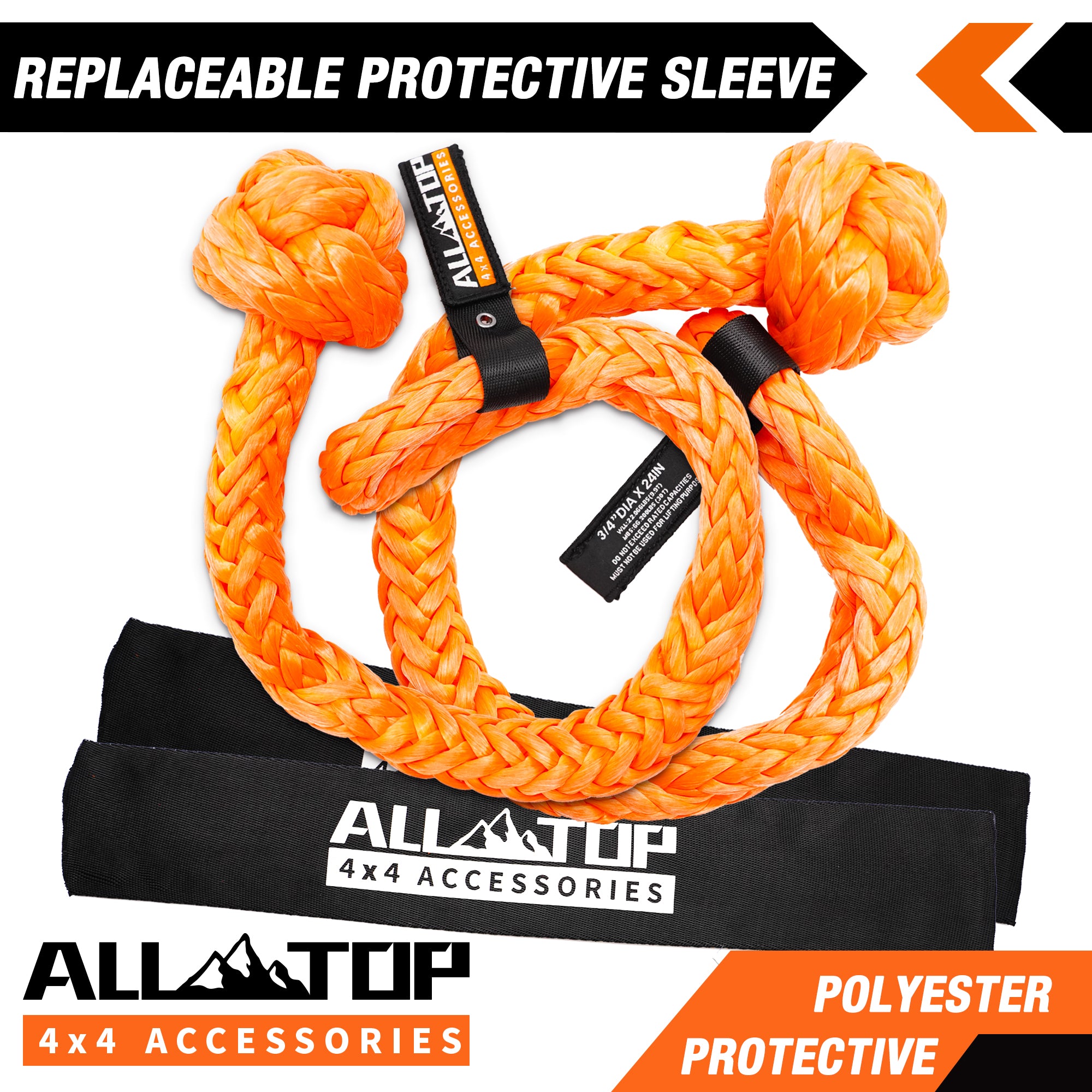 Synthetic Soft Shackles 3/4in x 24in - 66,200 Lbs - 2 PCS