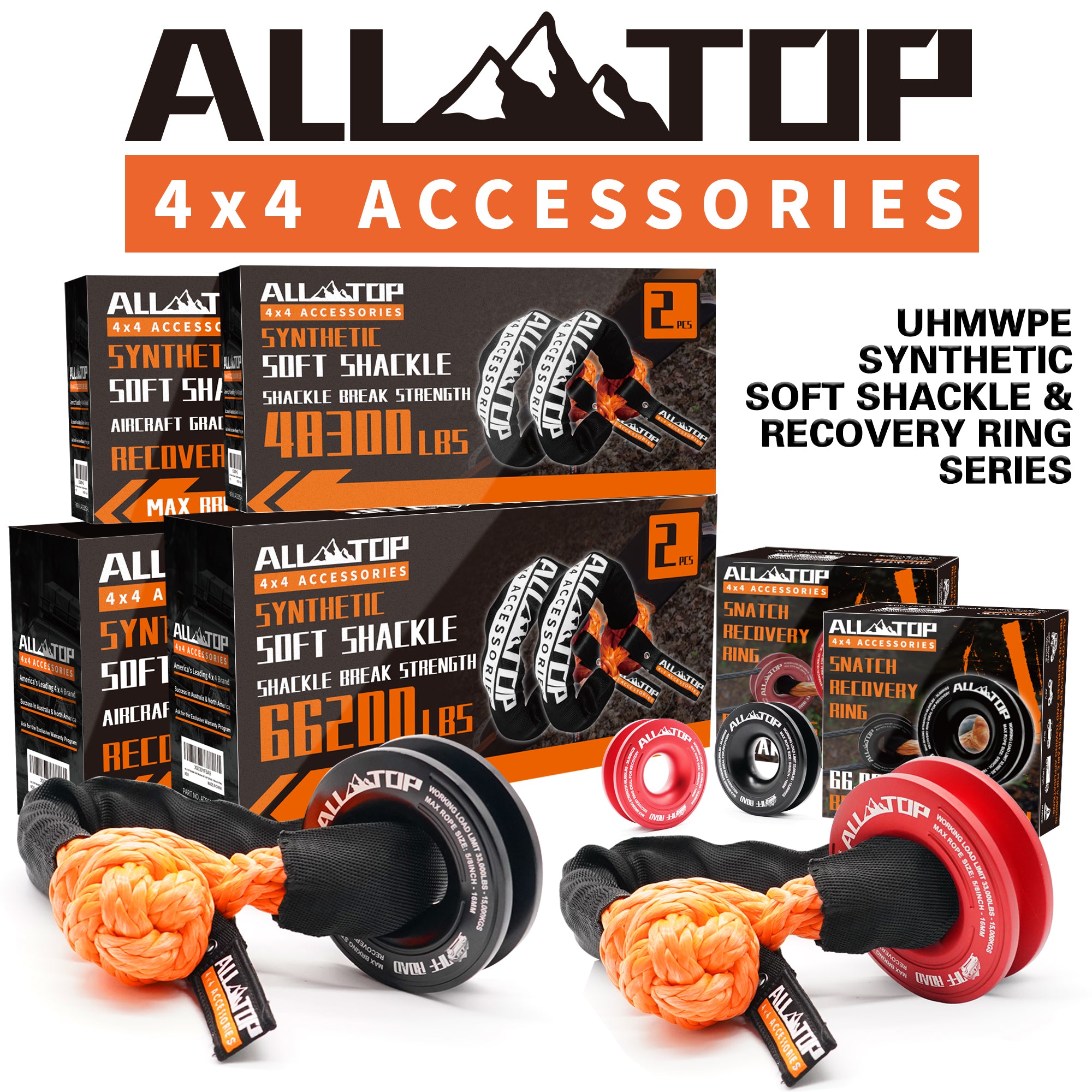 Synthetic Soft Shackles 3/4in x 24in - 66,200 Lbs - 2 PCS