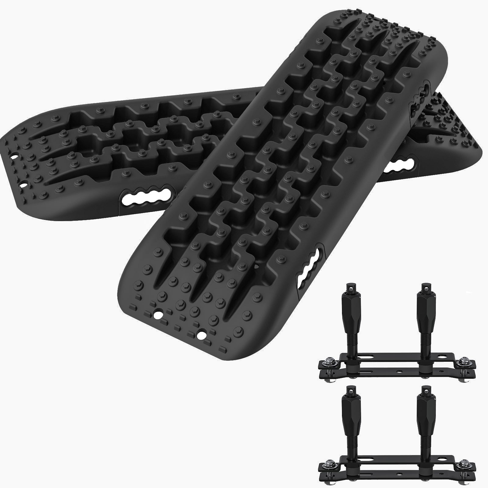 2PCS Recovery Traction Boards & Mounting Kit, 3rd Gen (Black)