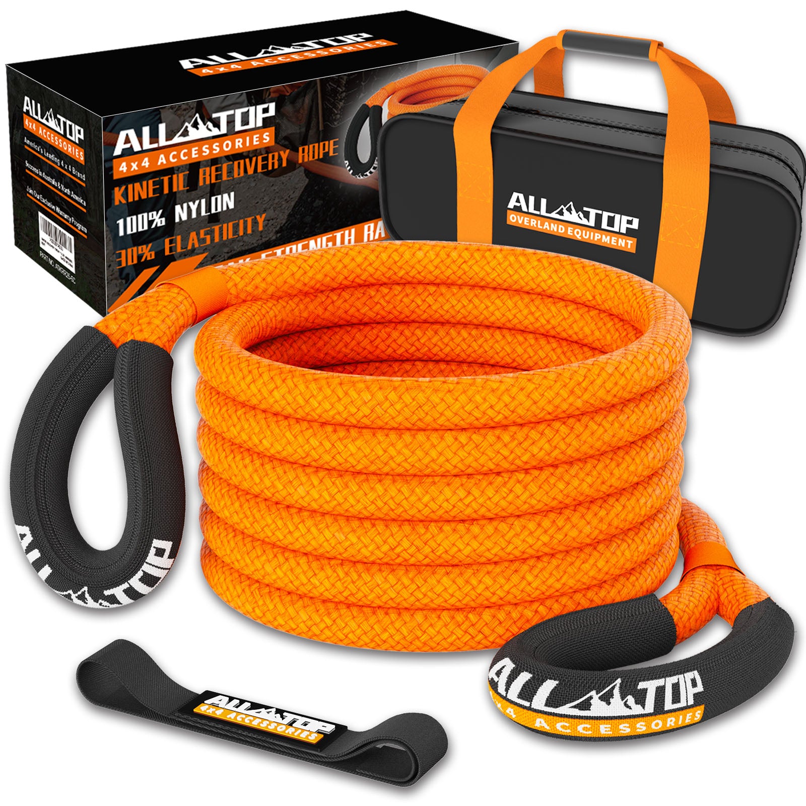 ALL-TOP Kinetic Recovery Rope - 1in x 30ft - 48,000 Lbs - Orange