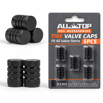 ALL-TOP Tire Valve Stem Cap Kit(5 Valve caps / Black)