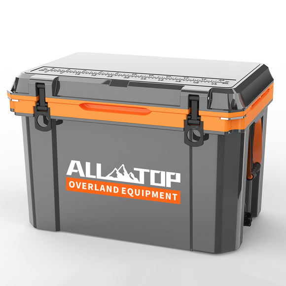 Portable Cooler Box w/ Ice Pack & Chopping Board - 55 Quart - Gray