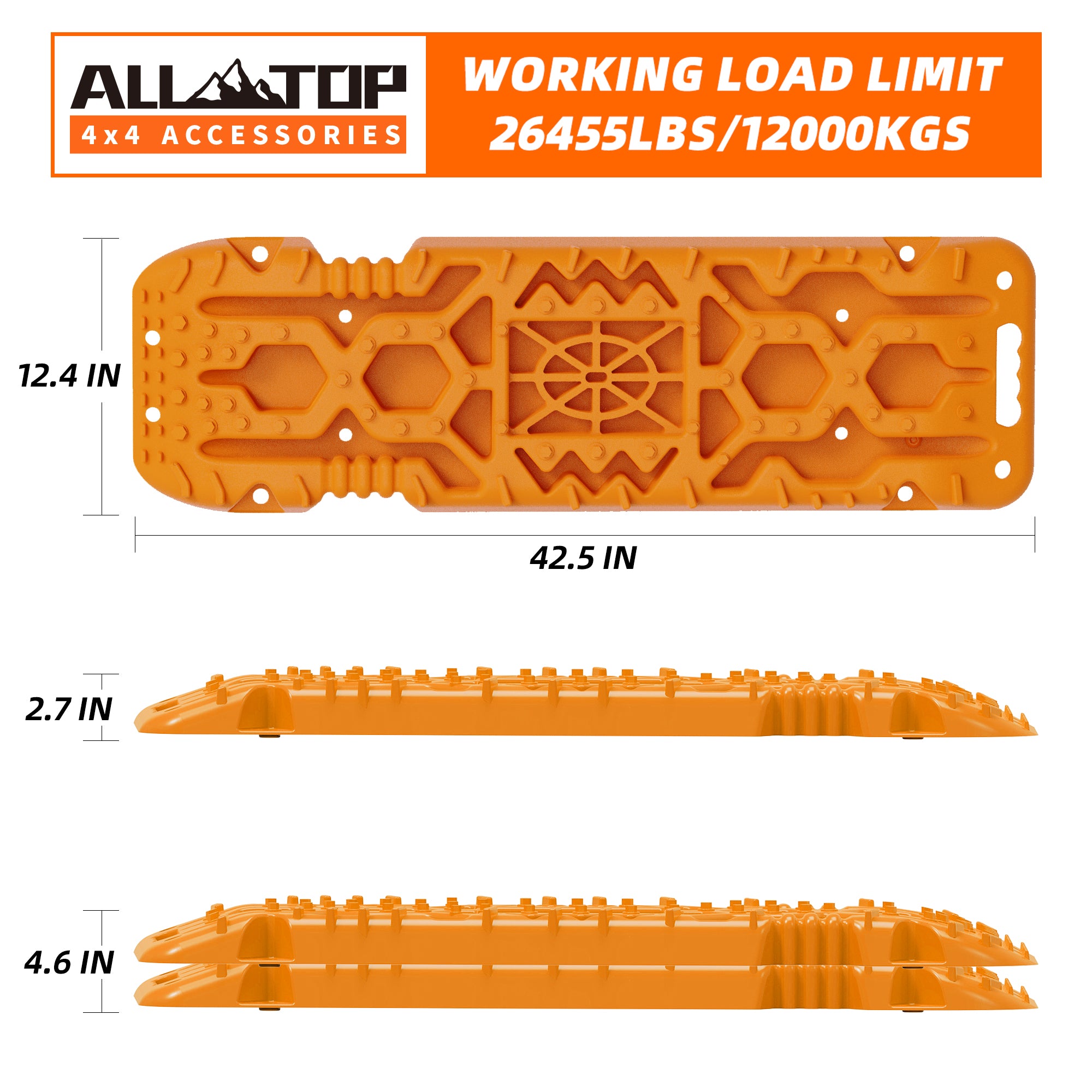 2Pcs Recovery Board with build-in Jack Base & Mounting Kit (Orange)