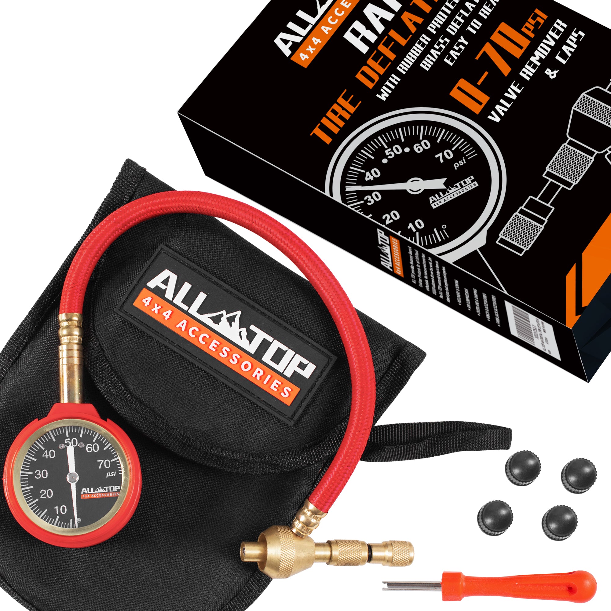 Rapid Tire Deflator w/ Gauge, 0-70 PSI