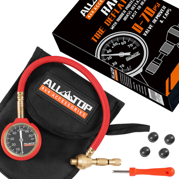Rapid Tire Deflator w/ Gauge, 0-70 PSI