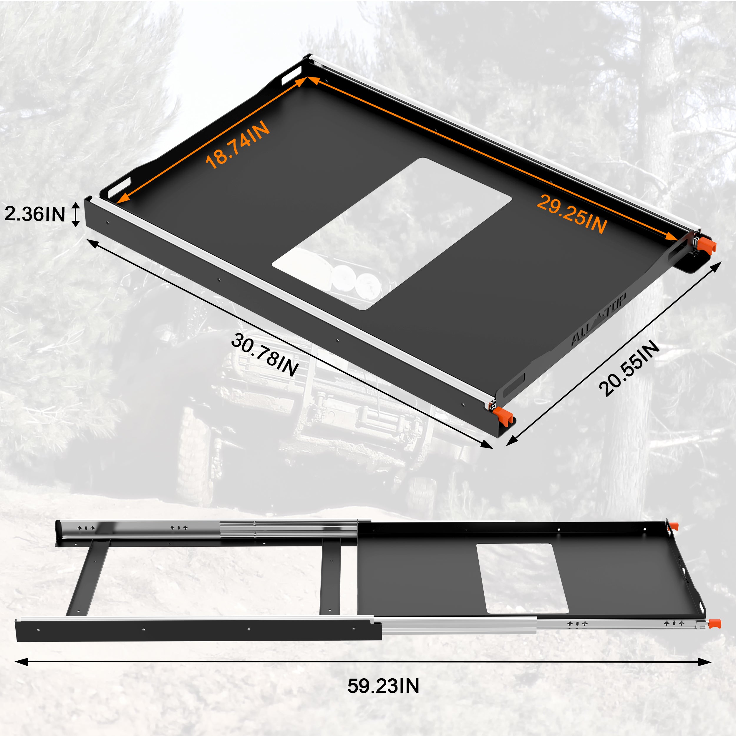 Fridge Slide 30 inch - Black | ALL-TOP