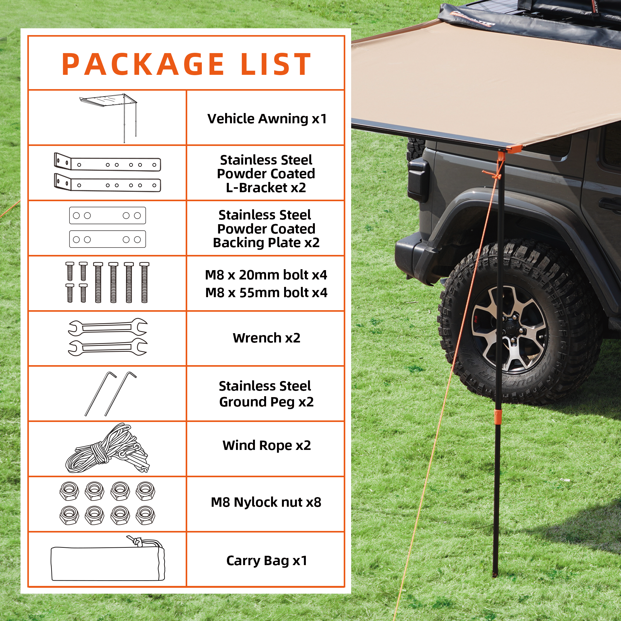 Rooftop Vehicle Awning - 8.2ft x 10ft