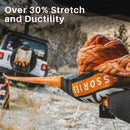 Kinetic Recovery Rope - 1in x 30ft - 48,000 Lbs - Orange w/ Shackles-4