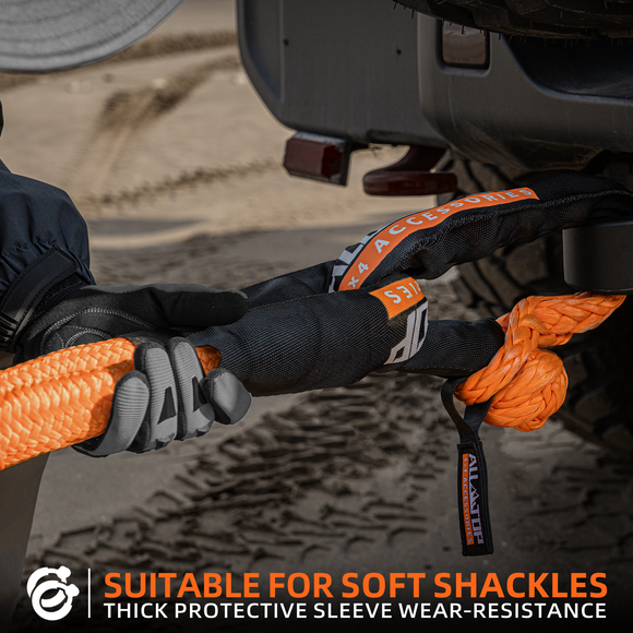 Kinetic Recovery Rope Kit w/ 2 Soft Shackles - 1.5in x 30ft - 83000Lbs - Orange