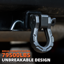 D Ring Shackle 3/4" Fully Forged with 7/8 Pin - 79500Lbs - 2PCS-3