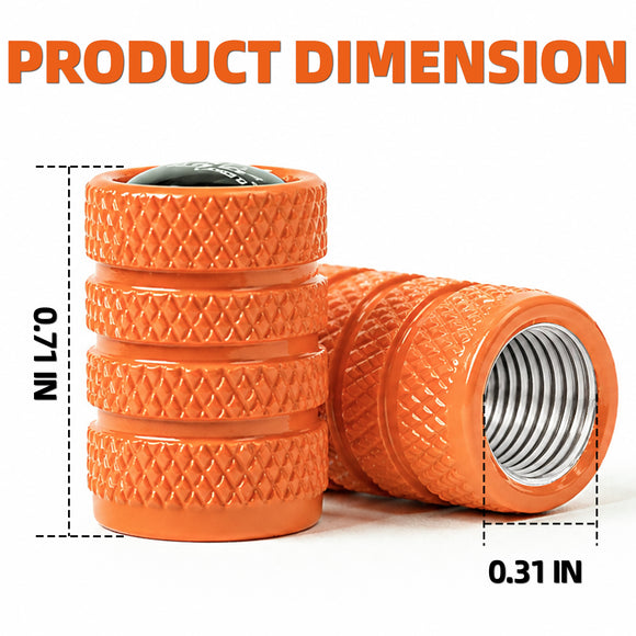 ALL-TOP Tire Valve Stem Cap Kit(5 Valve caps / Orange)