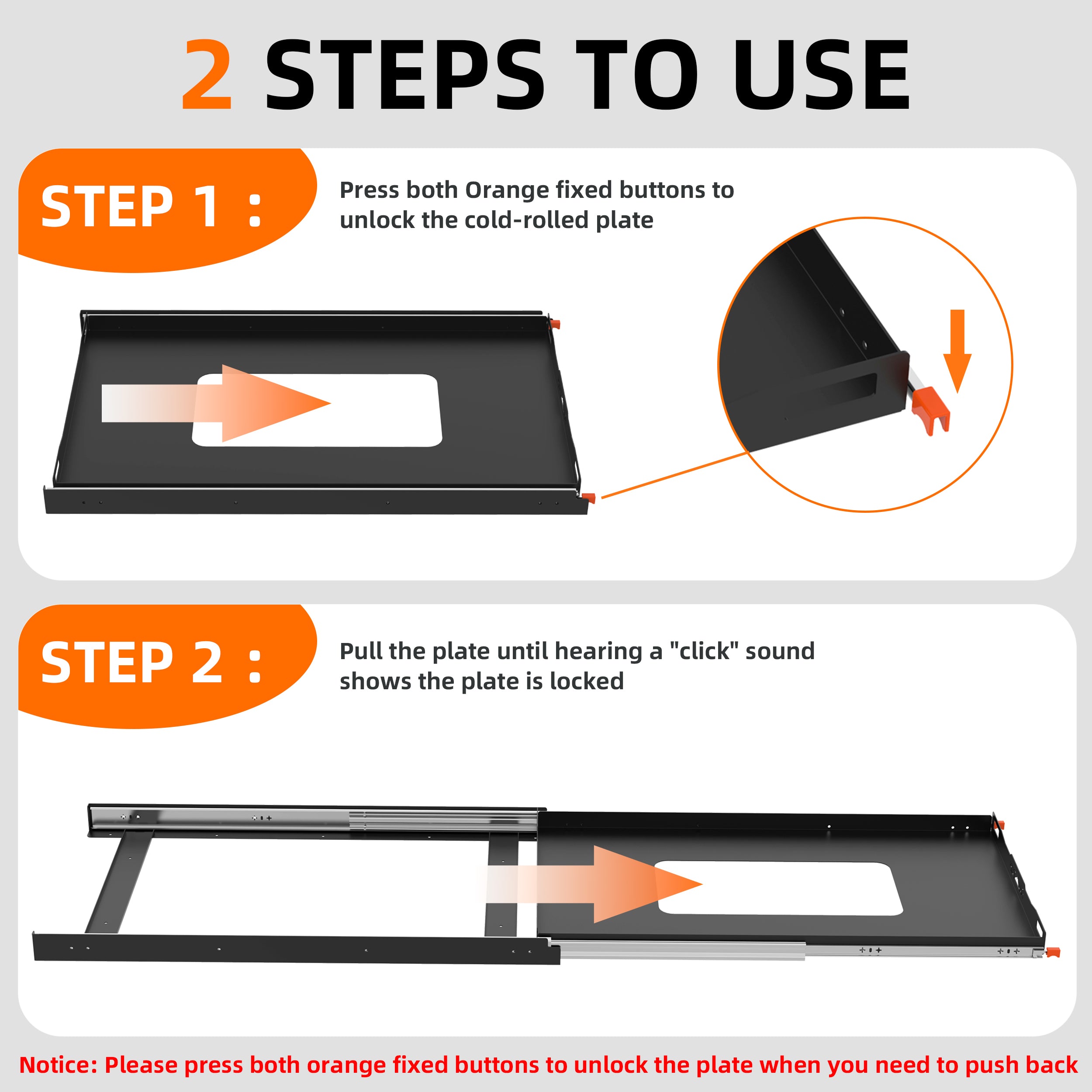 Fridge Slide 40 inch - Black | ALL-TOP