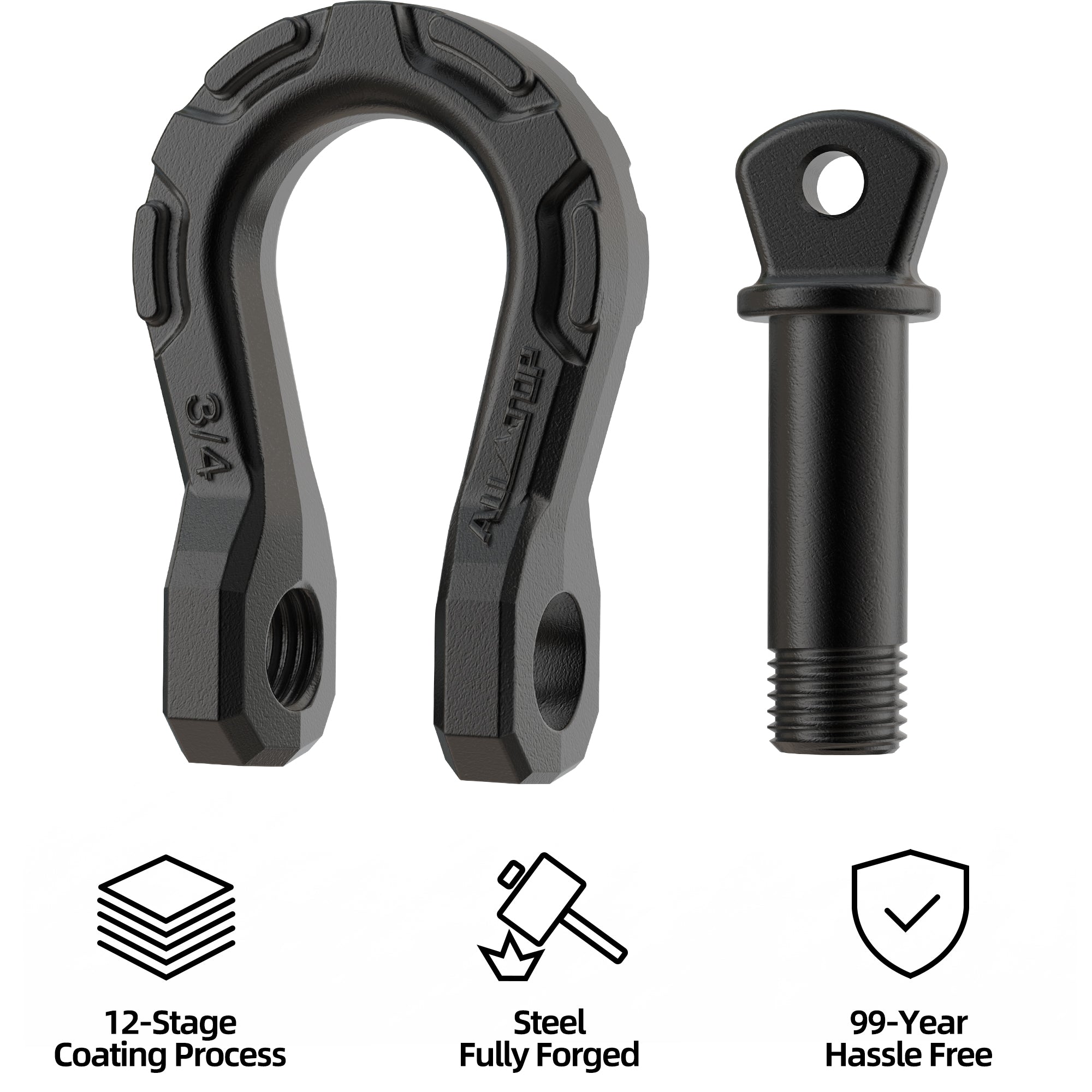 Amazon.com: ALL-TOP D Ring Shackle (2 Pack) 3/4
