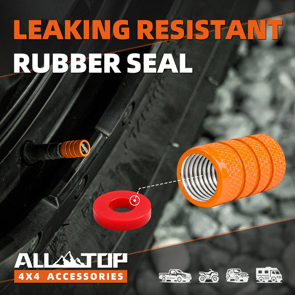 ALL-TOP Tire Valve Stem Cap Kit(5 Valve caps / Orange)