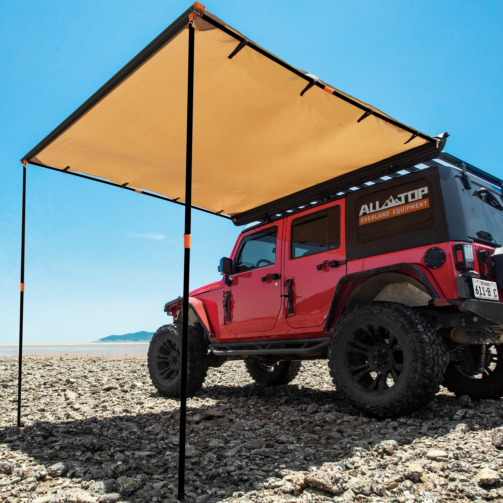 Rooftop Vehicle Awning - 6.6ft x 8.2ft