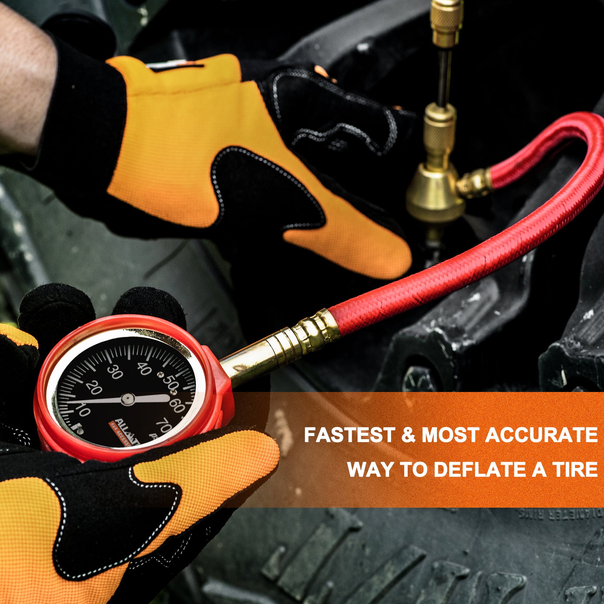Rapid Tire Deflator w/ Gauge, 0-70 PSI