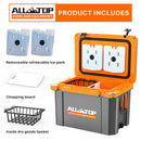 Portable Cooler Box w/ Ice Pack & Chopping Board - 55 Quart - Gray-5