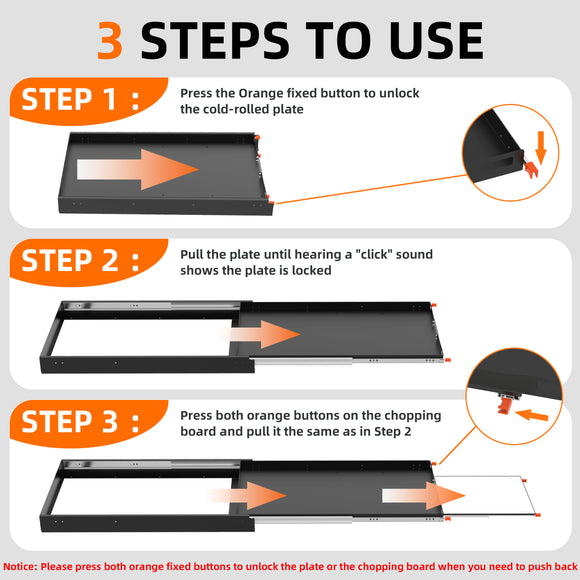 Fridge Slide 40''  w/ Chopping Board
