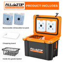 Portable Cooler Box w/ Ice Pack & Chopping Board - 55 Quart - Black-4