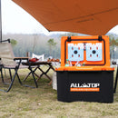 Portable Cooler Box w/ Ice Pack & Chopping Board - 55 Quart - Black-5