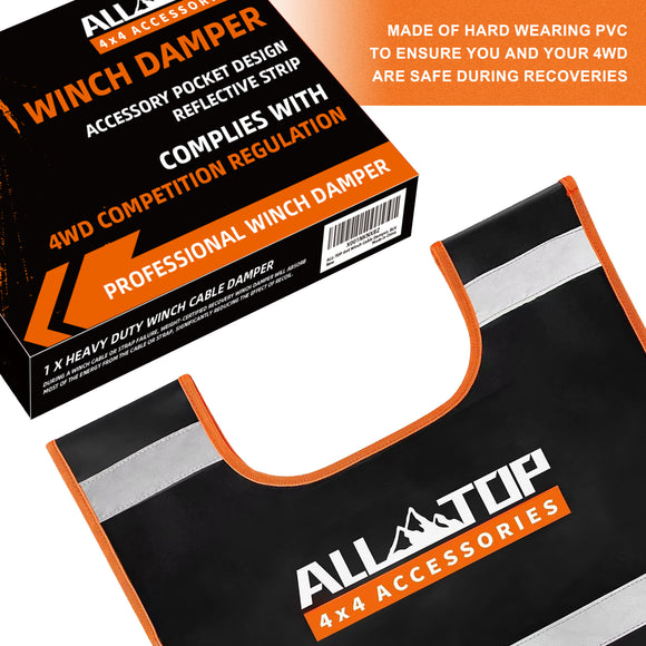 Safety Winch Cable Damper - Reflective - Black