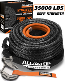 Synthetic Winch Cable w/ Forged Winch Hook - 9/16in x 76ft - 35000LBS-5