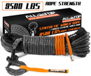 Synthetic Winch Cable w/ Forged Winch Hook - 1/4in x 50ft - 9,500 Lbs-6