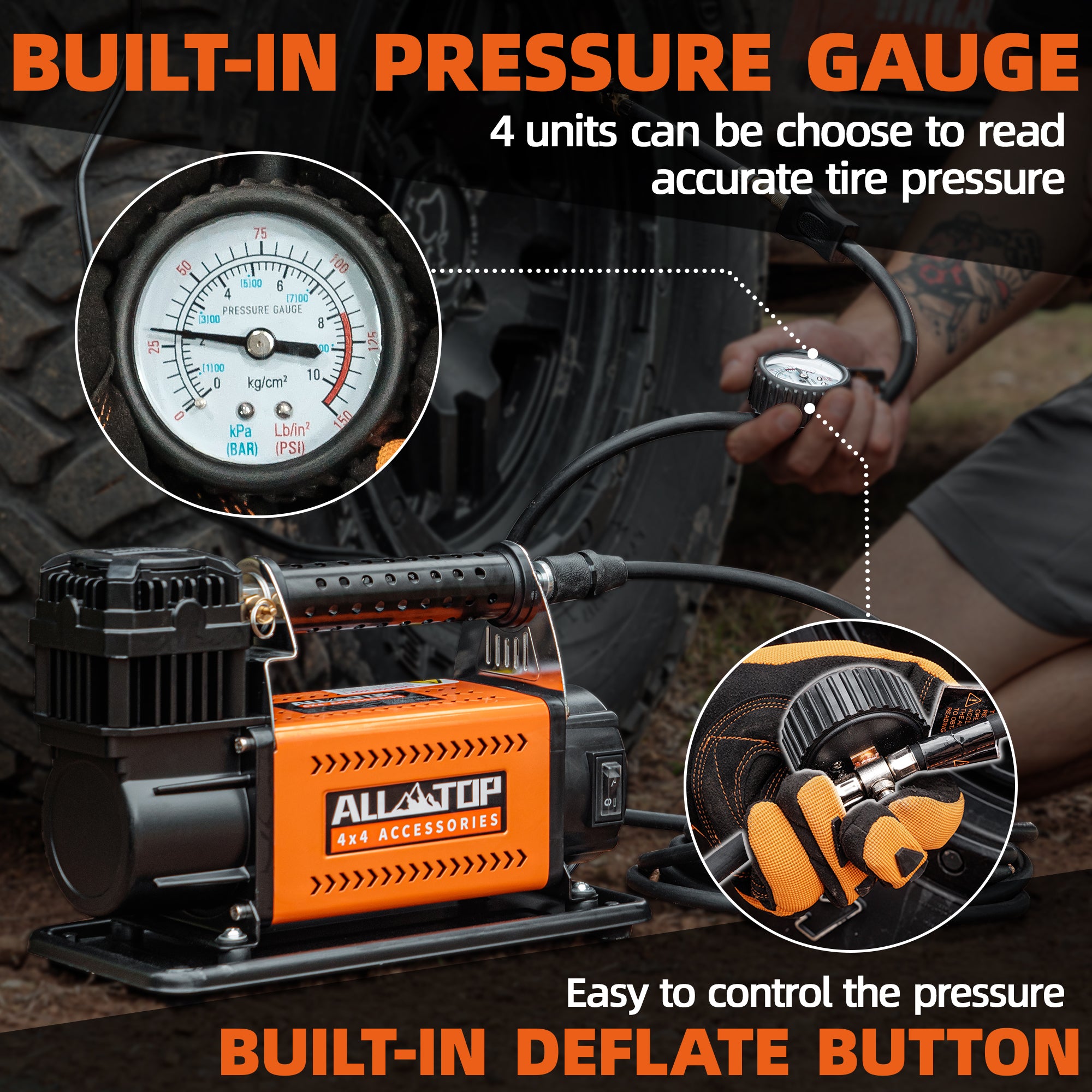 Air Compressor Kit - 150PSI - 7.06ft³/Min - 12V DC | ALL-TOP