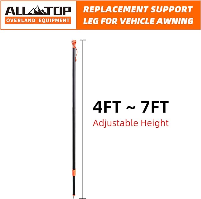 ALL-TOP Vehicle Awning Replacement Support Leg Pole (4FT~7FT Adjustment Height)