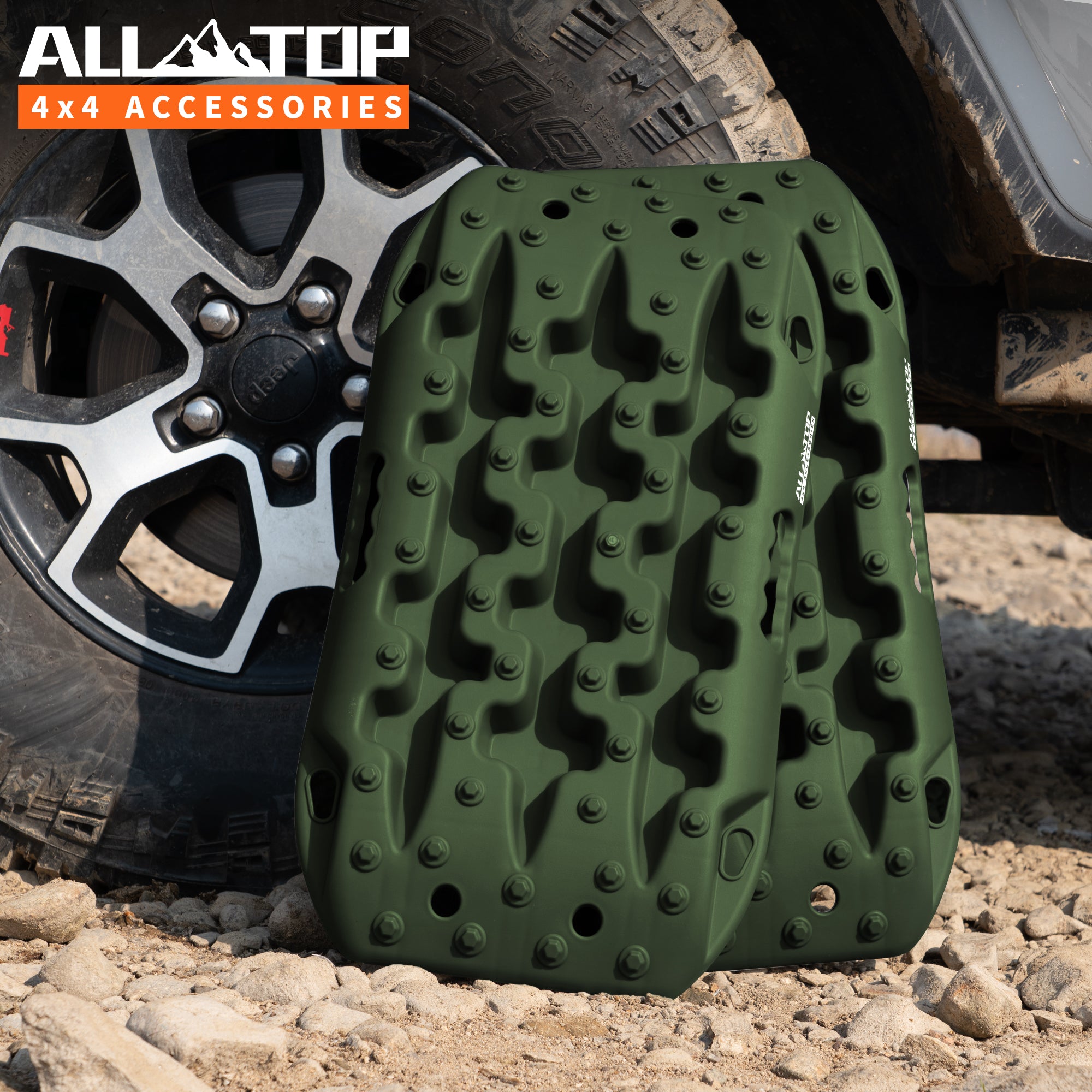 2Pcs Recovery Board Mini, 3rd Gen & Mounting Kit (Army Green