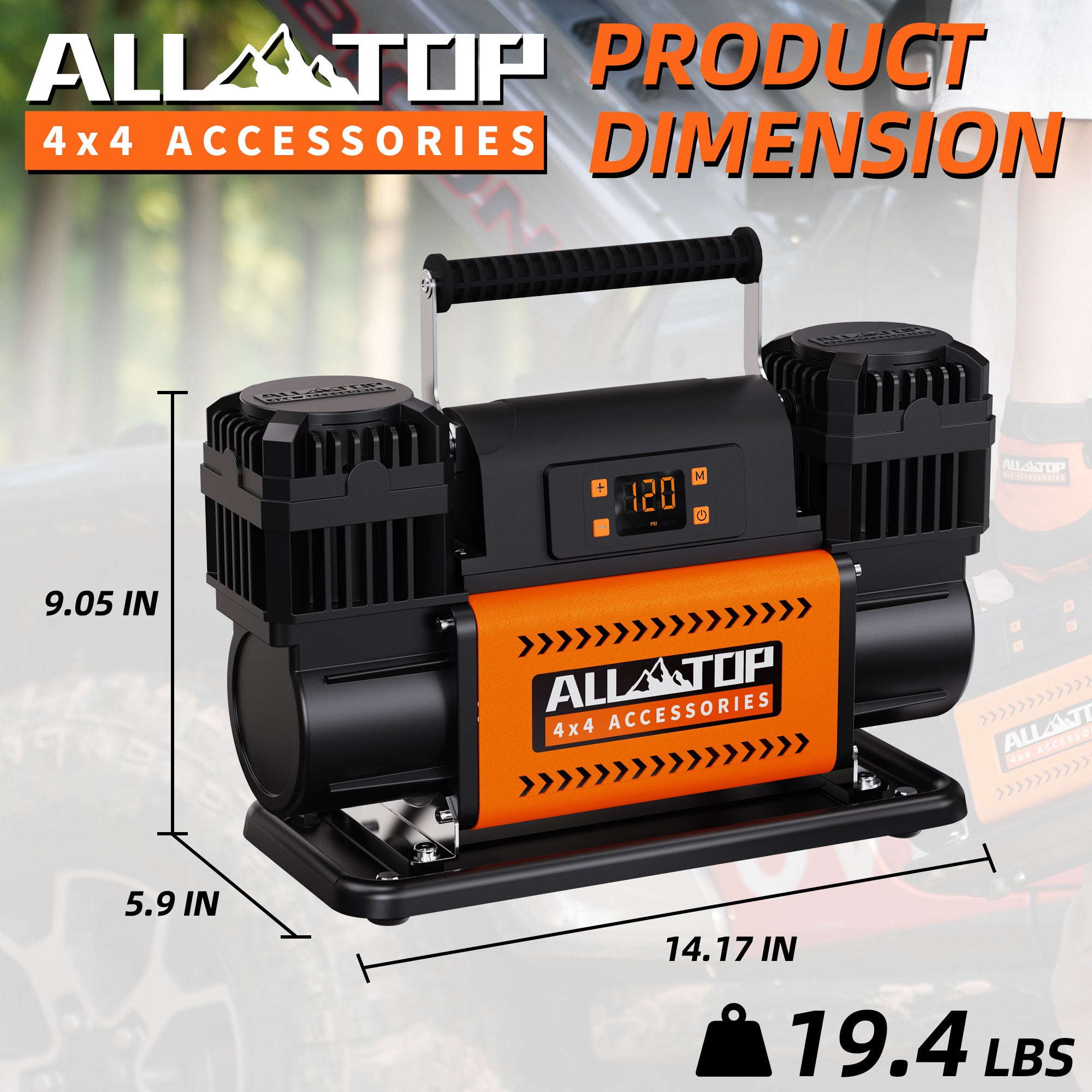 Air Compressor Kit Dual Cylinder w/LCD Control Panel -150PSI - 12.35 ft³/Min - 12V DC