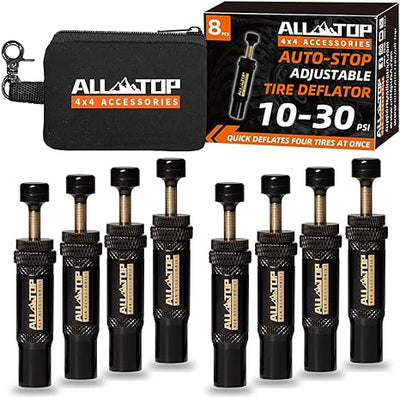 Adjustable Auto-Stop Air-Down Deflator, 10-30 PSI, 8PCS
