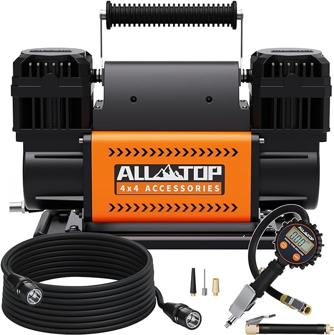 Air Compressor Kit Dual Cylinder - w/ Digital Pressure Gauge 12.35 ft³/Min - 12V DC