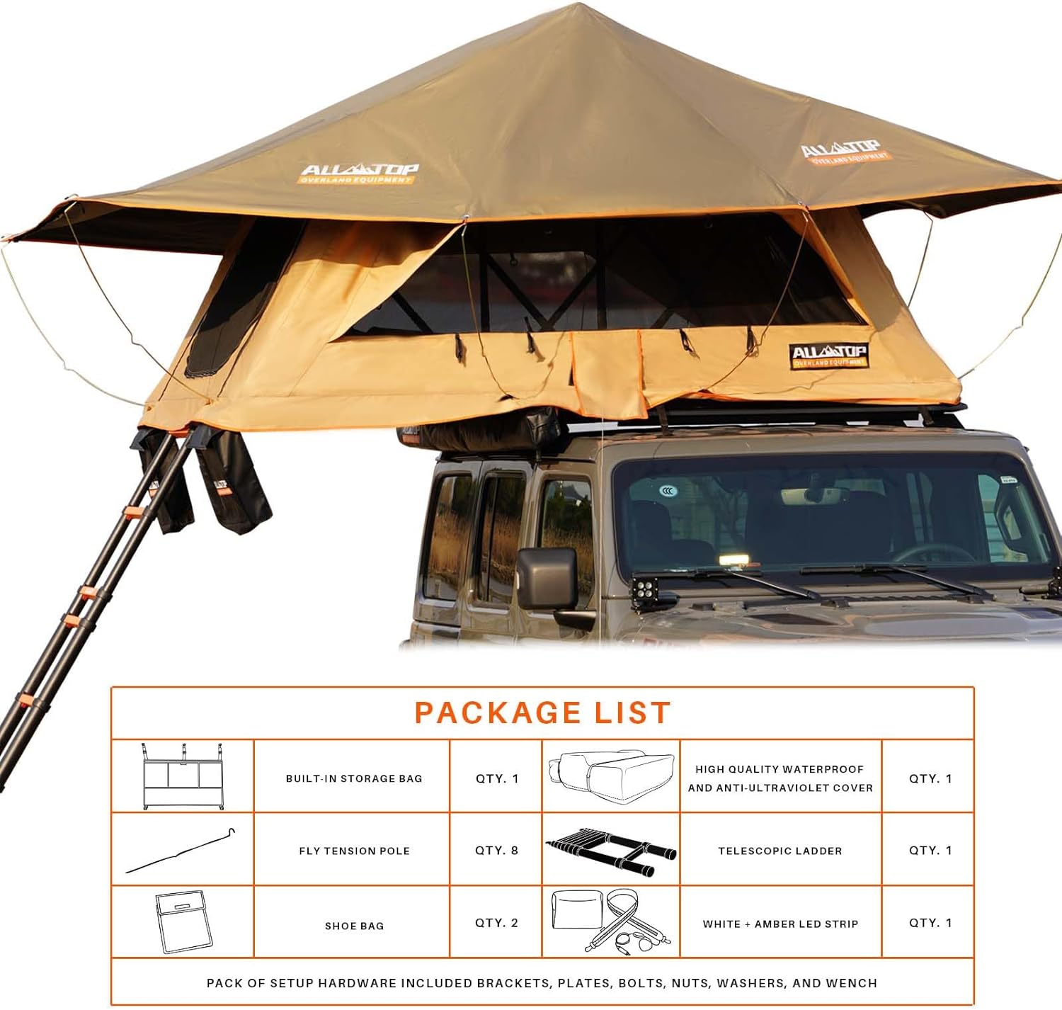 Rooftop Tent w/ Ladder - 7.9ft x 5.3ft