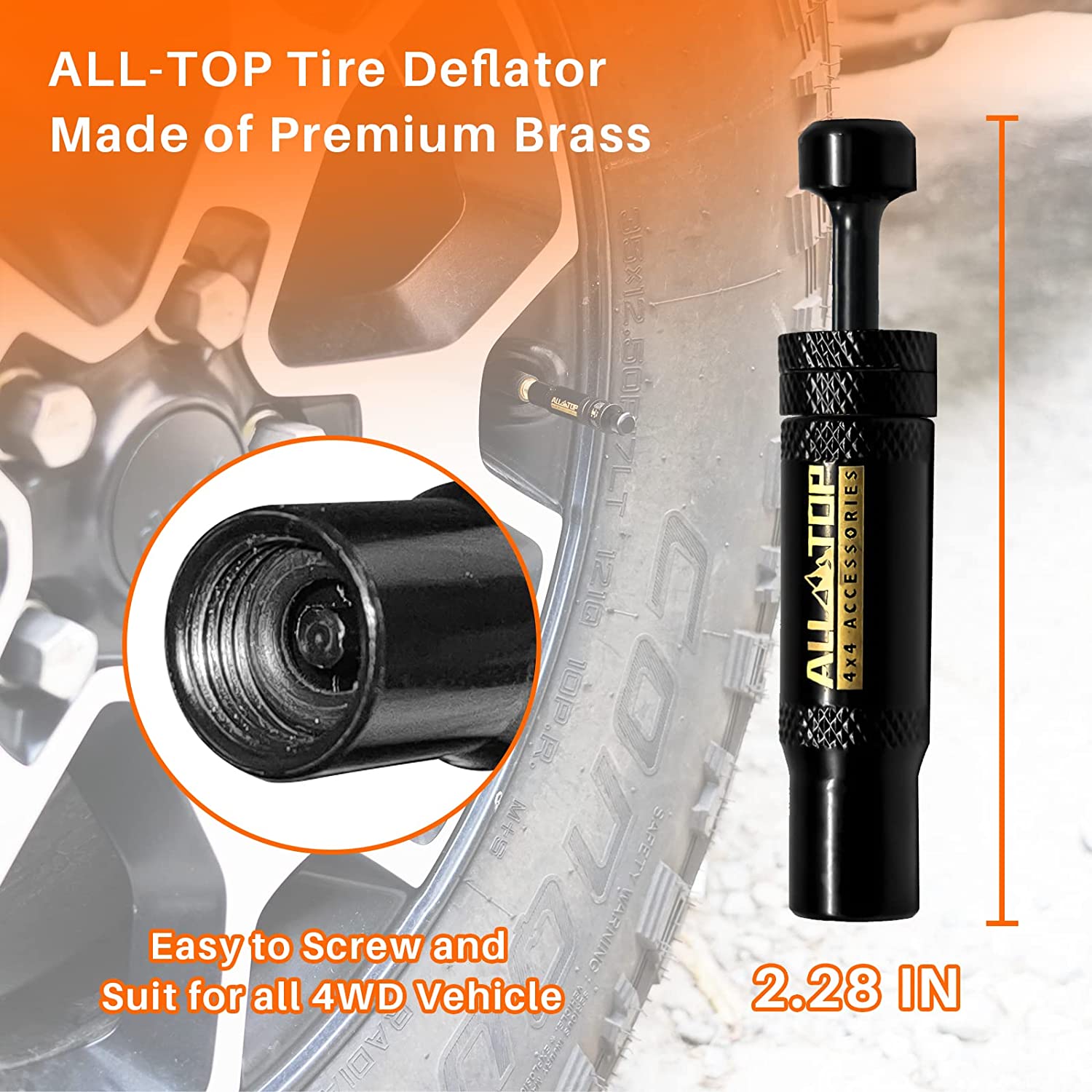 Adjustable Auto-Stop Air-Down Deflator, 10-30 PSI, 8PCS