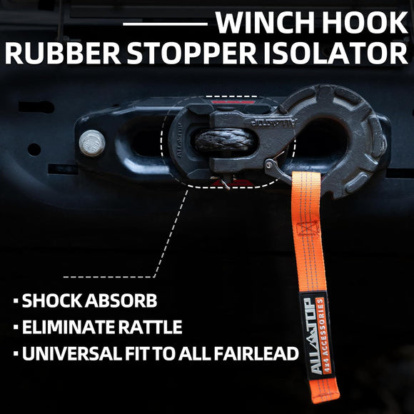 Synthetic Winch Cable w/ Forged Winch Hook - 1/4in x 50ft - 9,500 Lbs