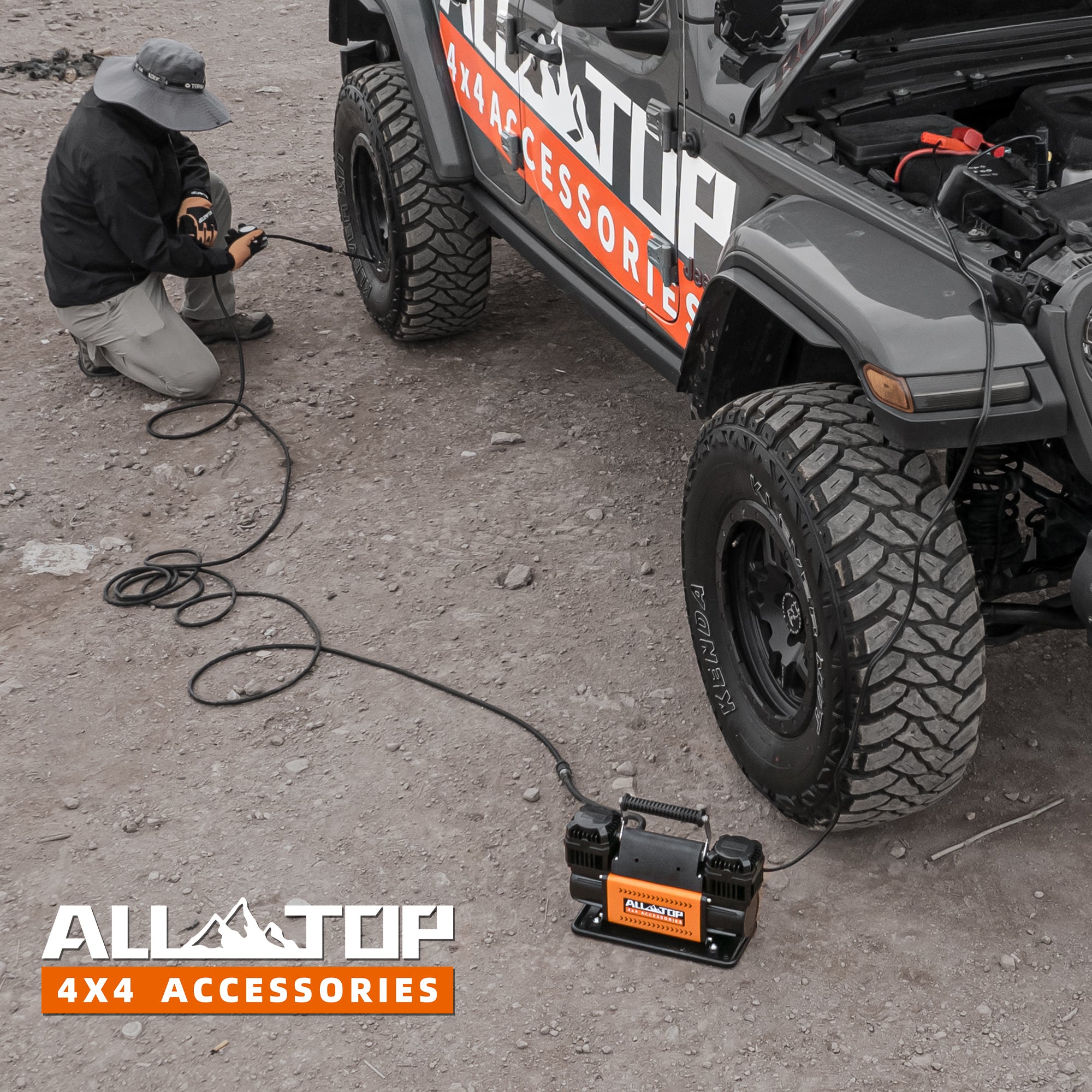 Air Compressor Kit Dual Cylinder - 12.35 ft³/Min - 12V DC | ALL-TOP