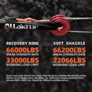 Soft Shackles + Recovery Ring Set: 2PCS x 66,200 Lbs Shackles +  Recovery Ring（red）-6