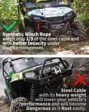 Synthetic Winch Cable w/ Forged Winch Hook - 1/4in x 50ft - 9,500 Lbs-8