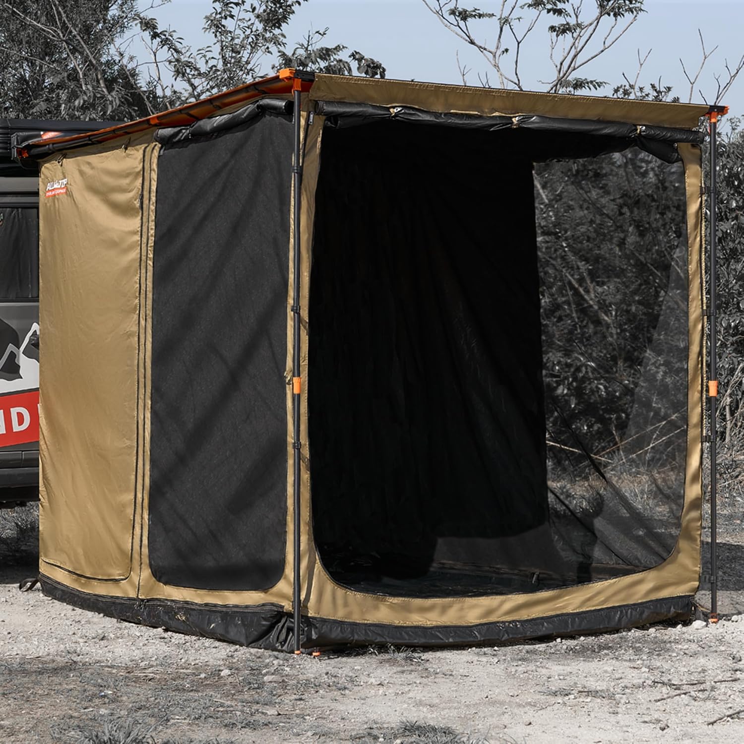 Awning Room with Floor  6.6' x 8.2' - Black Coating