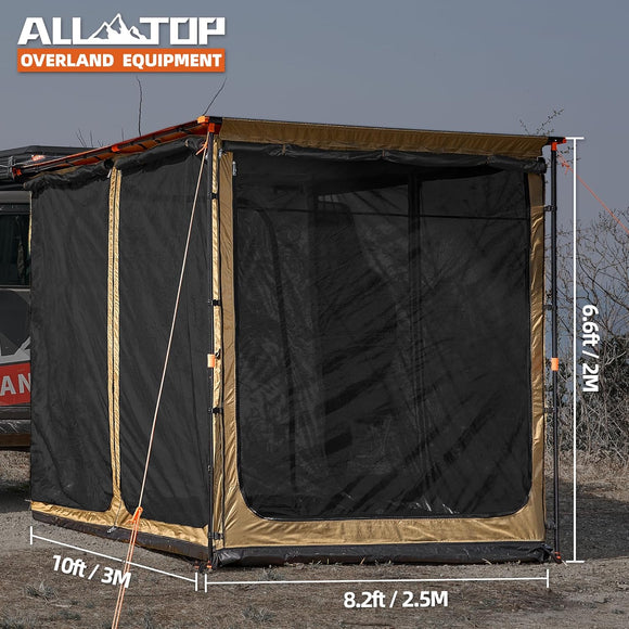 Awning Room with Floor 8.2' x 10' - Black Coating