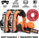 Soft Shackles + Recovery Ring Set: 2PCS x 66,200 Lbs Shackles +  Recovery Ring（red）-2