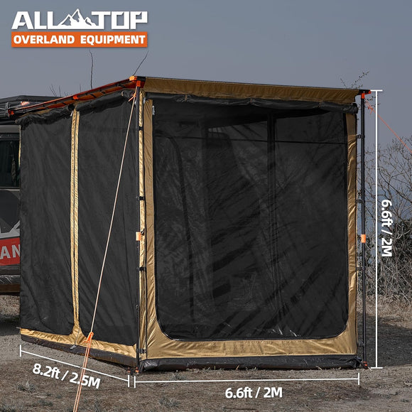 Awning Room with Floor  6.6' x 8.2' - Black Coating