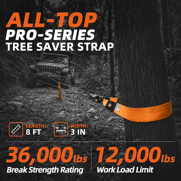 Tree Saver, Winch Extension Strap - 3in x 8ft - 32,000 Lbs