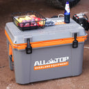 Portable Cooler Box w/ Ice Pack & Chopping Board - 55 Quart - Gray-9