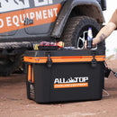 Portable Cooler Box w/ Ice Pack & Chopping Board - 55 Quart - Black-8